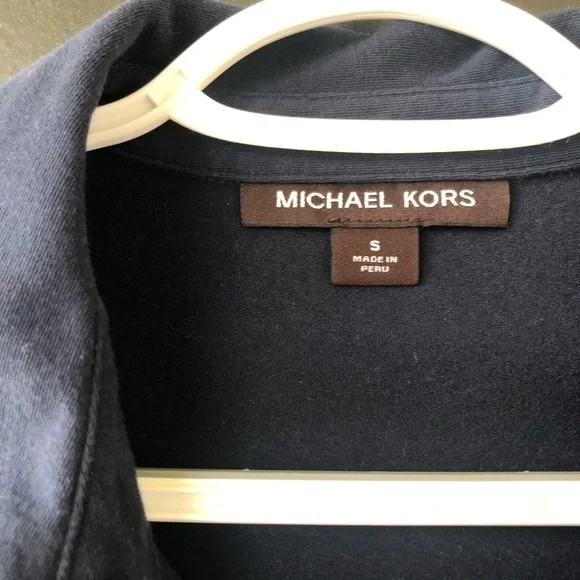 Micheal Kors Navy Blue Polo Men’s Small Short Sleeve Shirt Casual Office Work - Picture 3 of 6